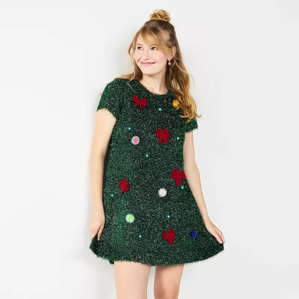 Celebrate Together™ Light-Up Christmas Tree Fit & Flare Dress- Size 3x